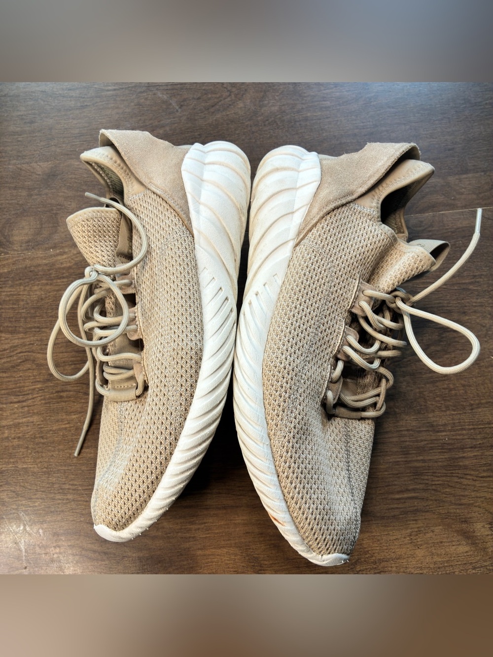 Adidas Original Tubular Doom Sock Primeknit Men’s Sneakers Khaki/White Size 11 - Picture 6 of 15